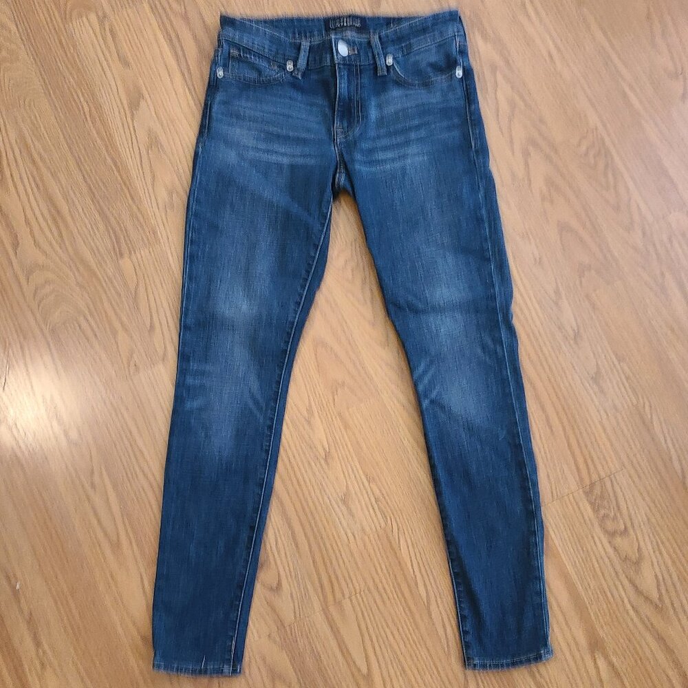 LUCKY BRAND LOW-RISE STELLA SKINNY JEANS STRETCH DENIM DARK DISTRESSED sz 2/26